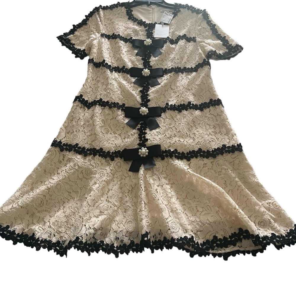 Estellina NY Lace Bow Embellished Dress NWT